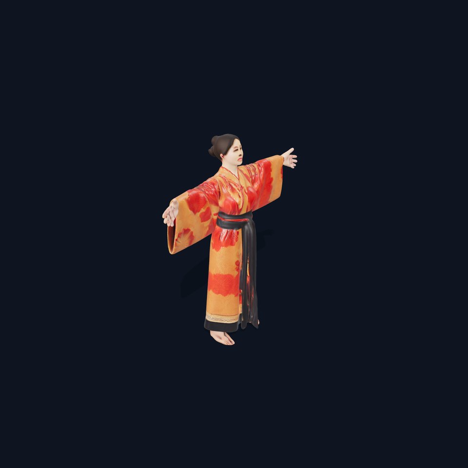 Elegant Kimono Outfit model pack